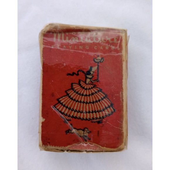 Vintage Mini Playing Cards Dancing Lady Parasol with Poodle - 1930s - Picture 2 of 9